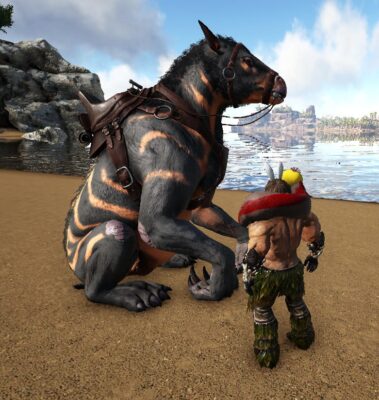 カリコテリウムを座らせる