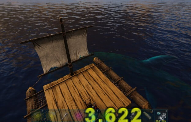 リードシクティスに襲われるいかだ