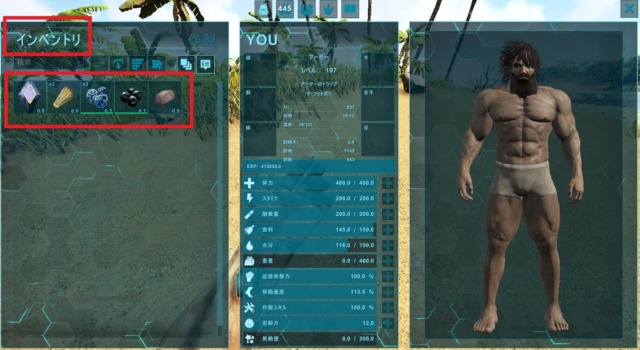 インベントリ画面