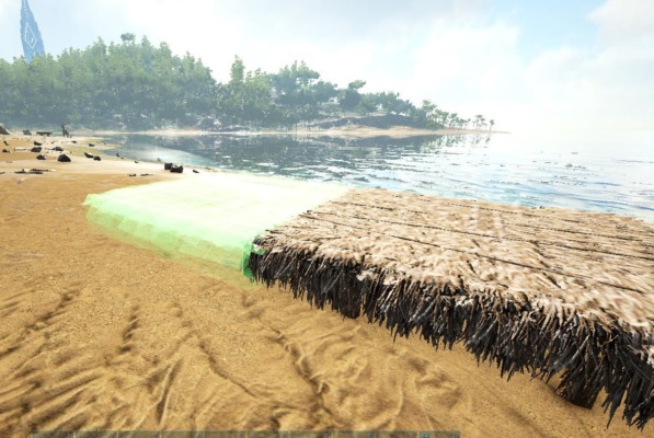 わらの土台をスナップ配置