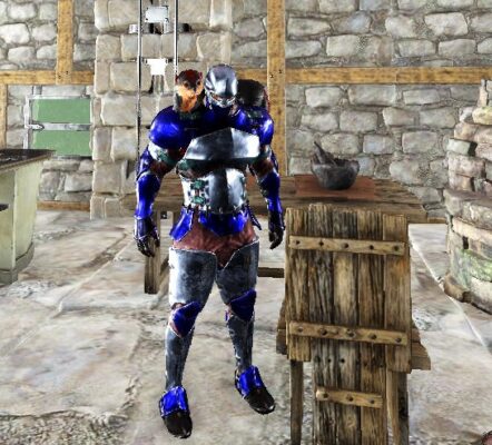 塗装した金属鎧