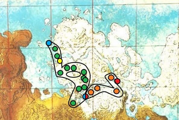 クリスタルアイルズの海底洞窟の見取り図