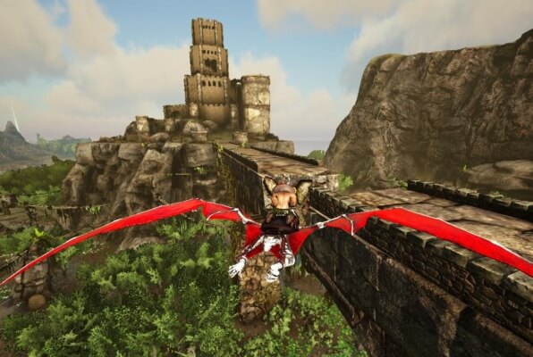 古城とプテラノドン