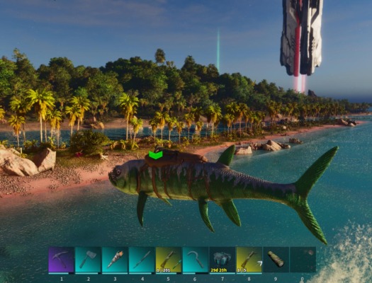 突進攻撃で海上へジャンプ