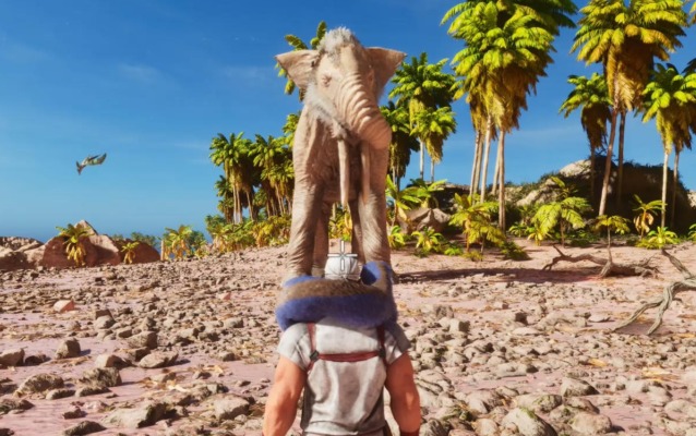 鼻を右側に押さえる仕草