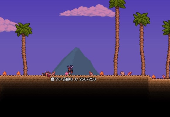 寝ている釣り人NPC